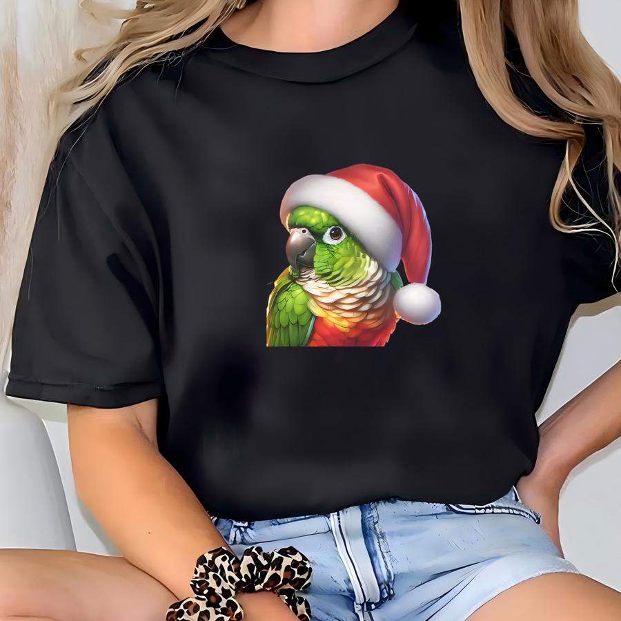 Bird Christmas Sweatshirt, Bird Lovers Christmas Gift, Christmas Sweater, Holiday Shirt, Birding Gift, Green Conure, Cute Christmas Sweater T-shirt