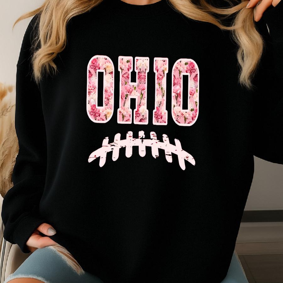 Ohio Football Shirt, ®, Carnations Shirt, Vintage Style Ohio Tee, Game Day Shirt, Ohio Lover Tee, Ohio Gift, Cute Football Tee Sweatshirt