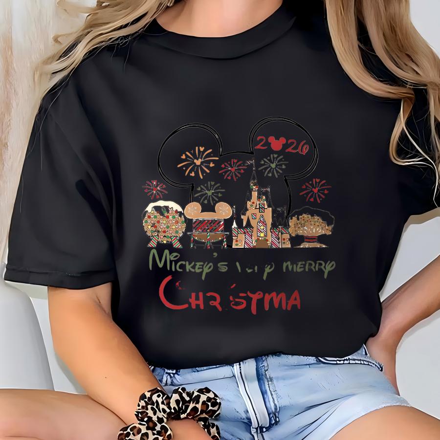 2 Sided 's Very Merry Christmas Party Shirt, Gingerbread Castle Shirt, Christmas Family Trip Shirt T-shirt