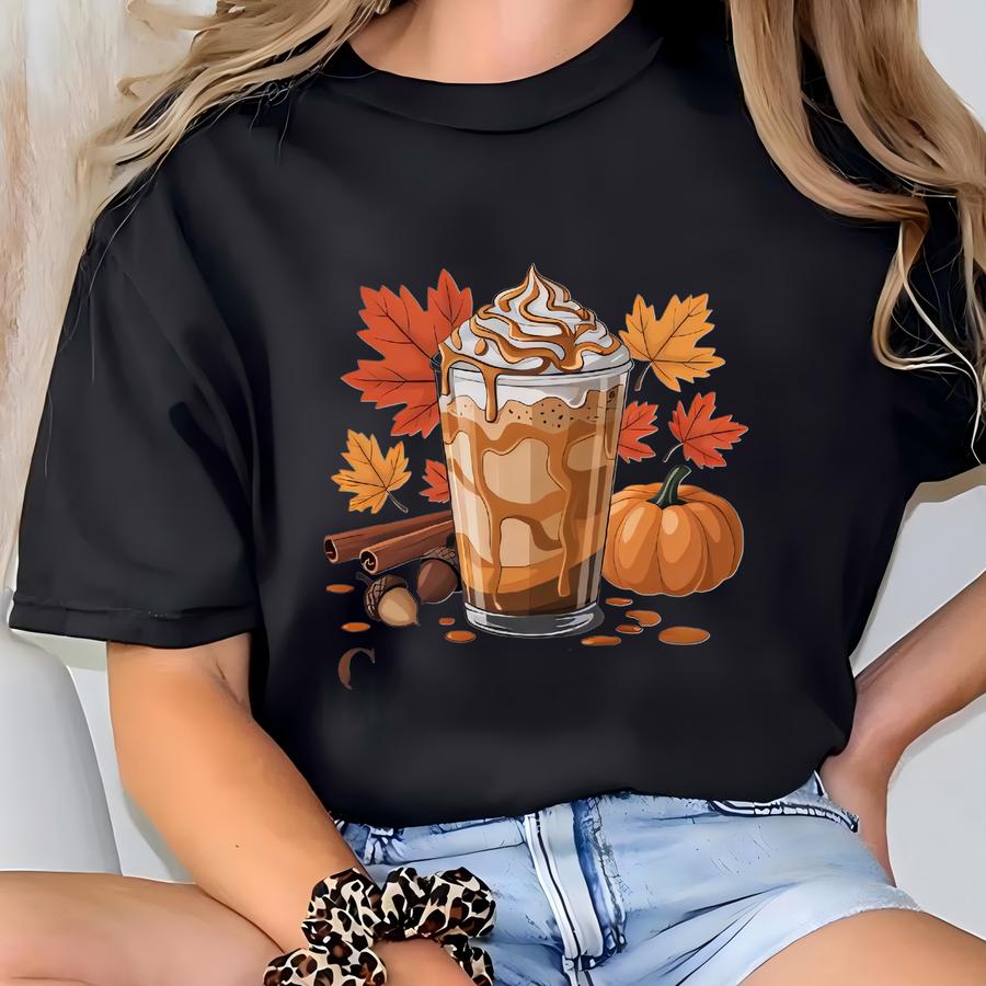 Floral Coffee Weather Shirt, Autumn Fall Fashion Tee, Coffee Lover Gift T-shirt
