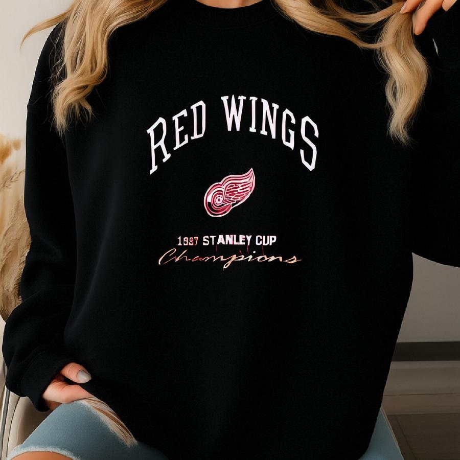 Vintage 90s Detroit Red Wings Crewneck Sweatshirt - - Y Logo - Red Color - Men’s Xl Sweatshirt