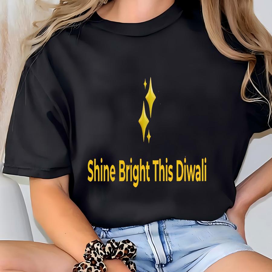 Shine Bright This Diwali Sweatshirt, Diwali Gift Shirt, Festival Tee Hindu Celebration Outfit,diya Light Sweathirt Diwali Gift Hoodie T-shirt