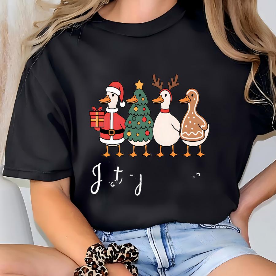Just A Jolly Goose Sweatshirt, Christmas Goose Shirt, Duck Christmas Shirt, Funny Christmas Sweatshirt, Cute Holiday Sweatshirt, Xmas Gifts T-shirt