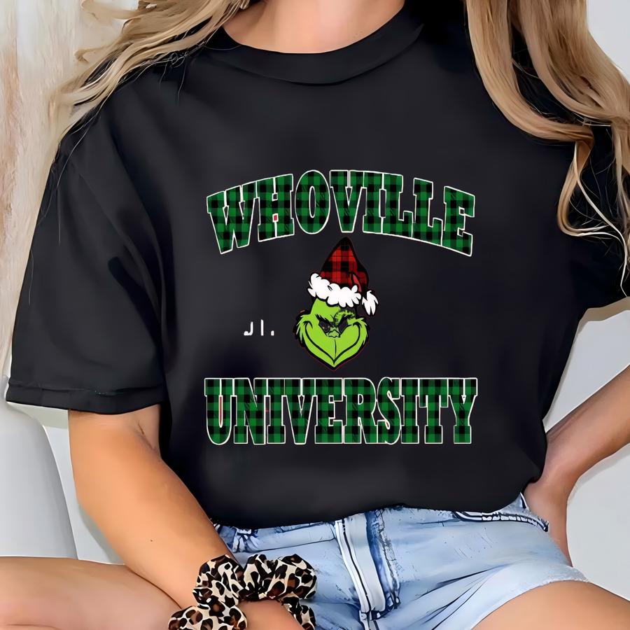Whoville University Sweatshirt, Christmas Funny Hoodie, Xmas Cotton Hoodie, Christmas Tee, Merry Shirt, Xmas Tee, Christmas Hoodie T-shirt