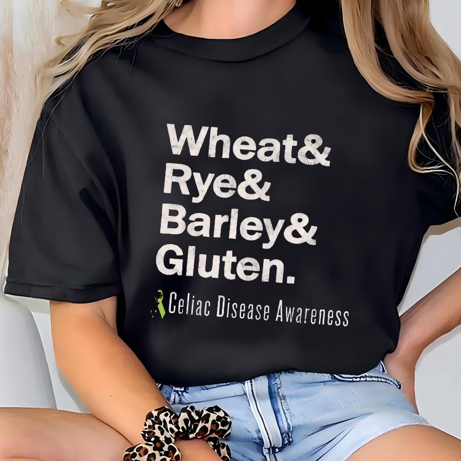Celiac Disease Shirt, Gluten Free Shirt, Celiac Disease Awareness, Funny Celiac Disease Shirt, Gluten Name List Tee, Celiac Disease Gift T-shirt