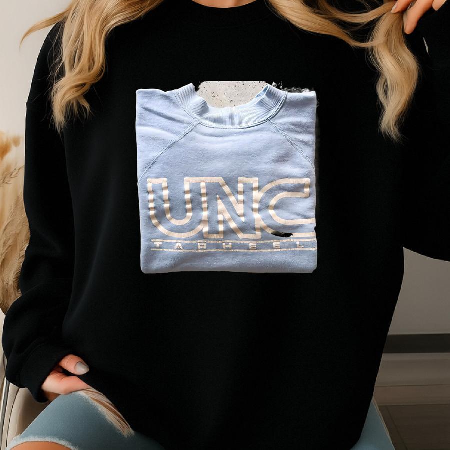 Vintage Sweatshirt | Unc Tarheels University Of North Carolina College Raglan Pullover Top Shirt Sweater 70’s Blue | Size S Sweatshirt