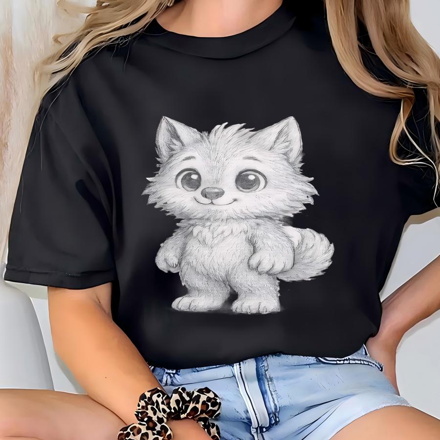 Cute Dogman Werewolf Canvas Wall Art | Adorable Cryptid Nursery Decor | Kids Room Artwork T-shirt