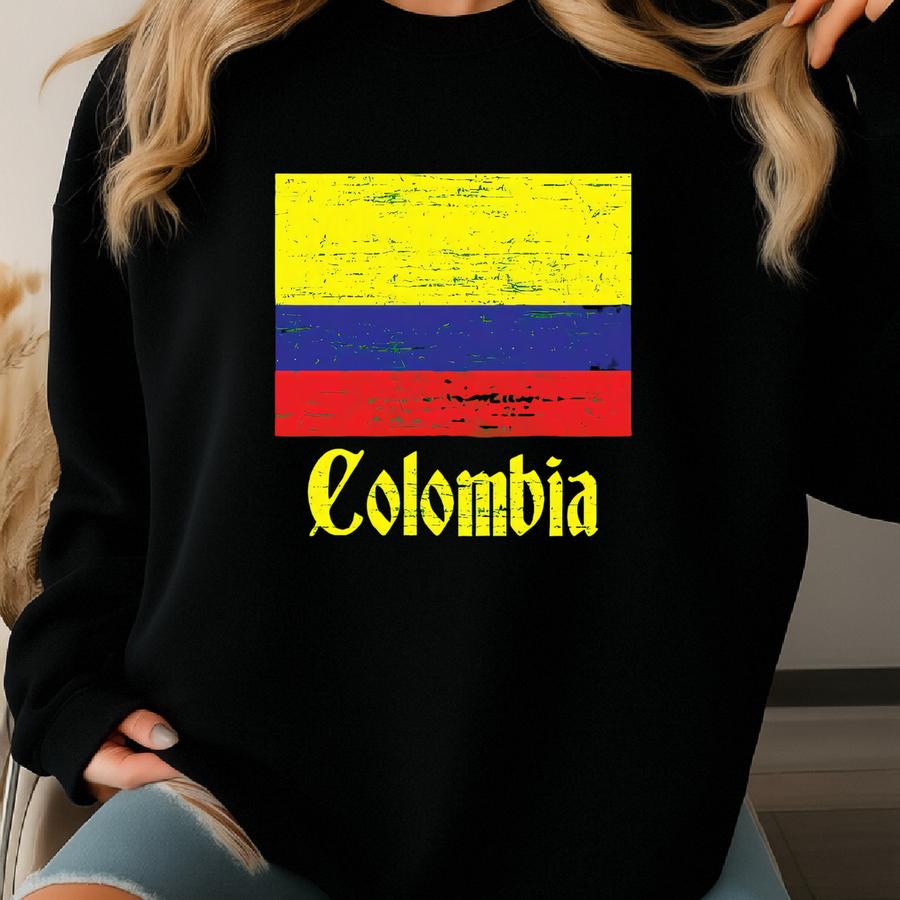 Colombian Flag Crewneck Sweatshirt - Soft, Durable Cotton Blend Sweatshirt