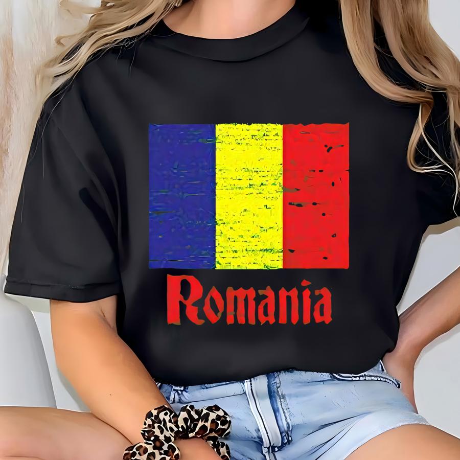 Romanian Flag Sweatshirt: Mandrie Design - Soft Cotton Blend T-shirt