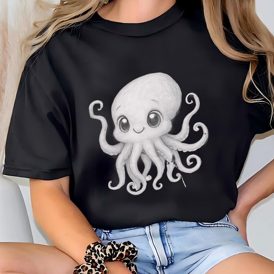 Cute Kraken Hoodie | Octopus Sea Monster Sweatshirt | Nautical Cryptid Gift T-shirt
