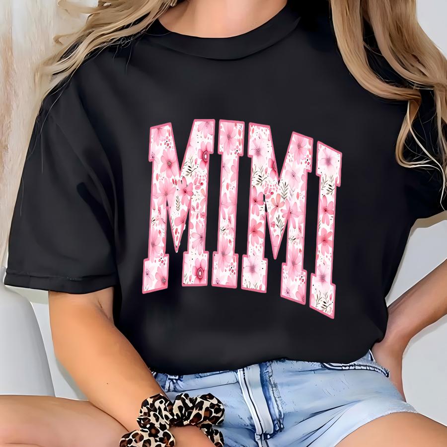 ® Mimi Shirt, Pink Floral Mimi Shirt, Pregnancy Announcement, Gift For Mimi, Cute Grandma Gift, Grandmother Tee,new Mimi Shirt T-shirt