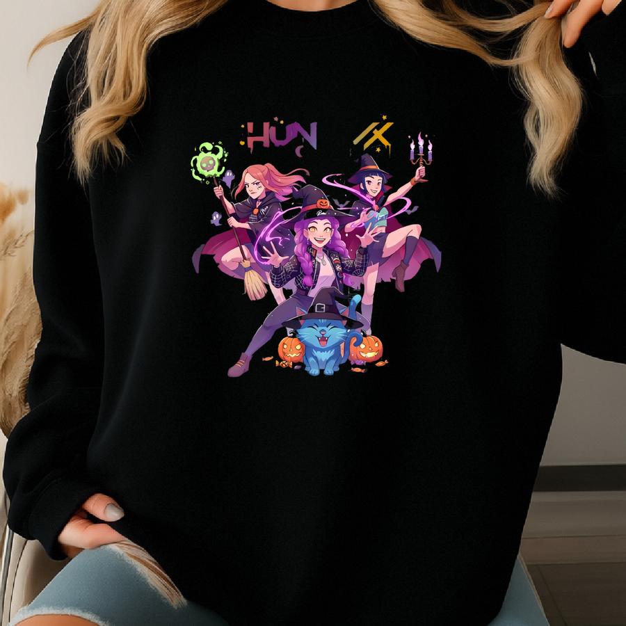 Huntrix Halloween Shirt, Derpy Tiger Shirt, Kpop Huntrix T-shirt, Halloween Shirt, Demon Hunters Shirt, Saja Girls Shirt, Spooky Season Tee Sweatshirt