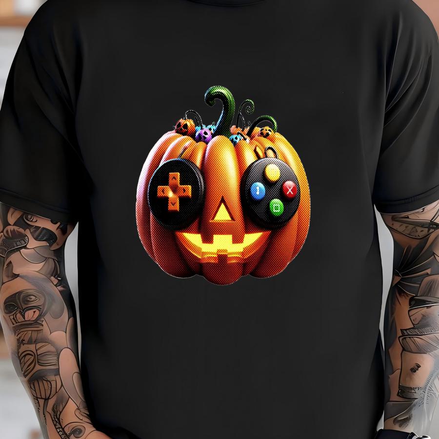Gamer Halloween Shirt, Creepy Pumpkin Outfit, Gamer Halloween Gift Shirt, Spooky Kids Shirt, Boys Halloween Tee, Pixel Game Halloween Shirt T-shirt