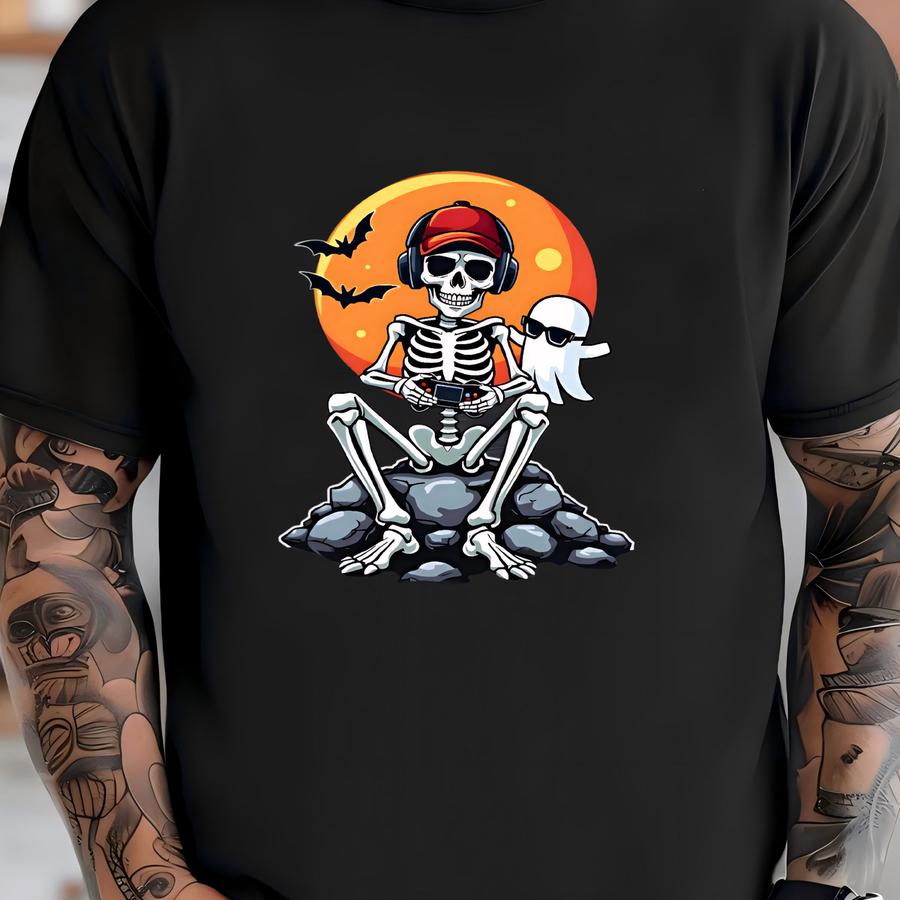 Gamer Halloween Shirt, Ghost Halloween Shirt, Gamer Halloween Gift Shirt, Spooky Kids Shirt, Boys Halloween Tee, Pixel Game Halloween Shirt T-shirt