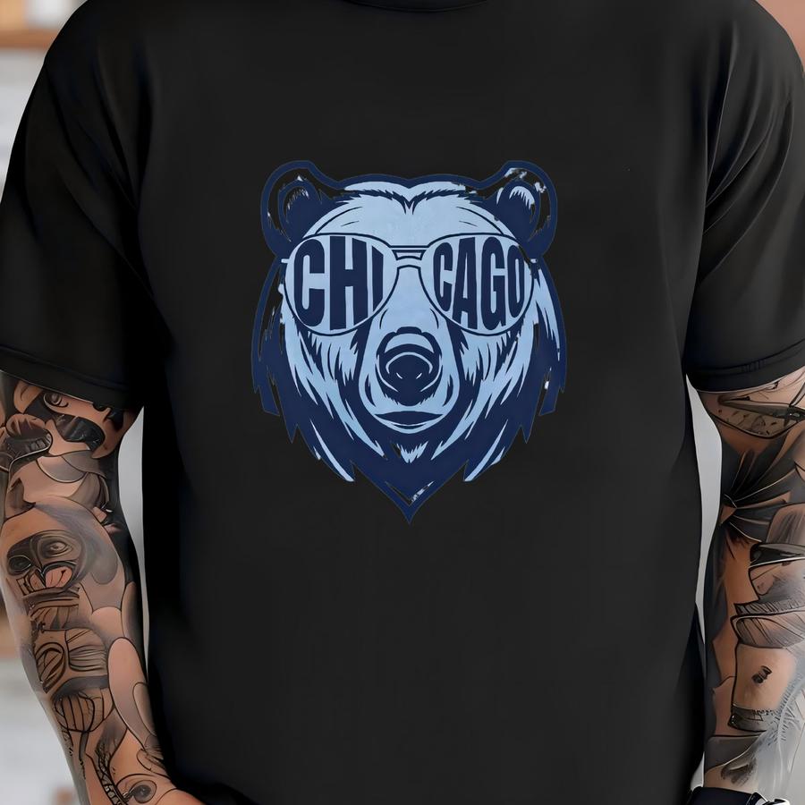 Chicago Football Unisex Apparel, Mens Womens Hoodies/crewneck Sweatshirts/hoodies, Gift For Sports Fan, Game Day Outfit, Glasses T-shirt