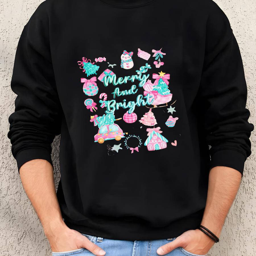 Christmas Sweatshirts Groovy Christmas Doodles Sweatshirt Holiday Retro Little Things Xmas Shirt Crewneck Sweater Gift For Her Kids Toddler Sweatshirt