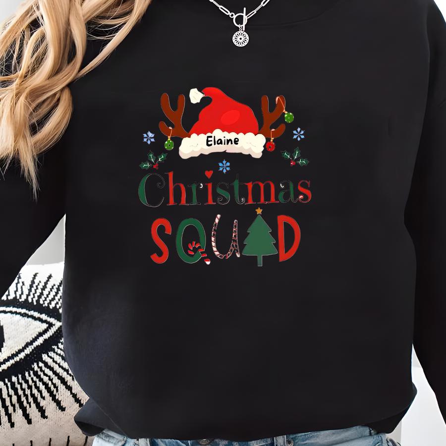 Toddler Christmas Sweatshirt, Youth Holiday Crewneck, Matching Family Pullover, Custom Kids Name Graphic, 2025 Holiday Outfit Idea Top Sweatshirt