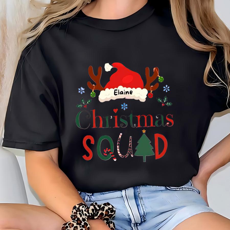 Toddler Christmas Sweatshirt, Youth Holiday Crewneck, Matching Family Pullover, Custom Kids Name Graphic, 2025 Holiday Outfit Idea Top T-shirt