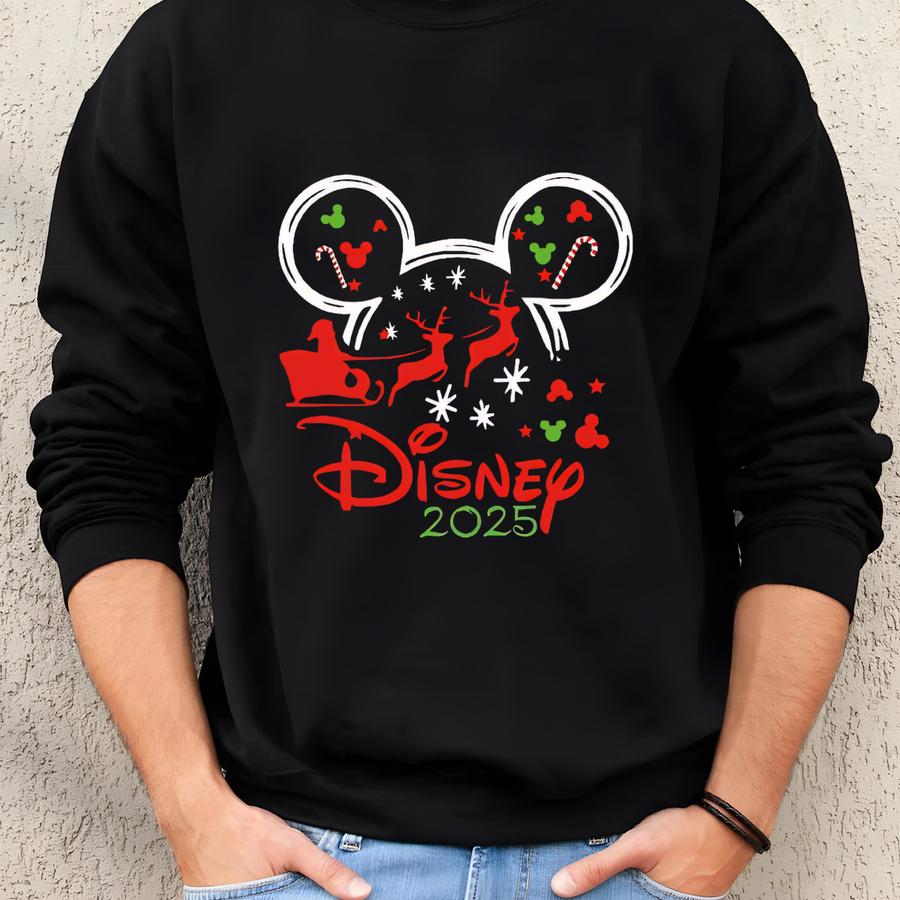 Magical Christmas Sweatshirt, Holiday Hoodie With Santa Sleigh  Ears Design Sweatshirt