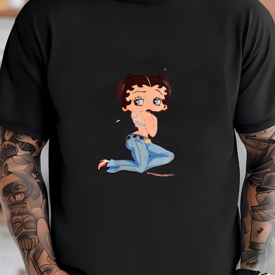 Vintage 2000’s Y2k Betty Boop Cartoon Basic Red Graphic Tee Shirt - Large T-shirt