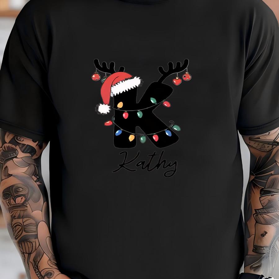 Custom Christmas Family Name 2025 Shirt, Personalized Holiday Tee, Christmas Alphabet Shirts, Personalized Christmas Shirt, Christmas Shirts T-shirt