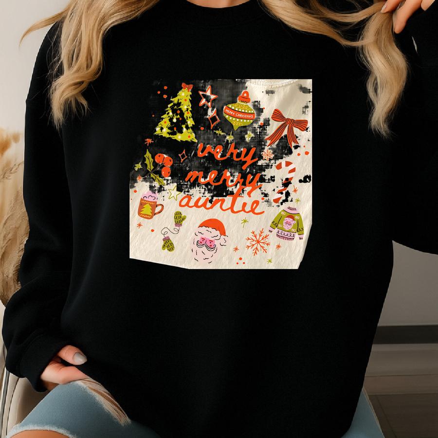 Auntie Shirt, Christmas Aunt Shirt, Sister Tshirt, New Auntie Tee, Santa Xmas Gifts Sweatshirt