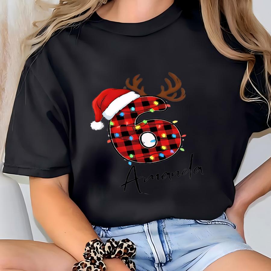 Custom 6 7 Shirts, Couples Christmas, Funny Matching Shirt, Tiktok Christmas Party Tee, 67 Trend, Six Seven Meme Santa Shirt Xmas Tee T-shirt