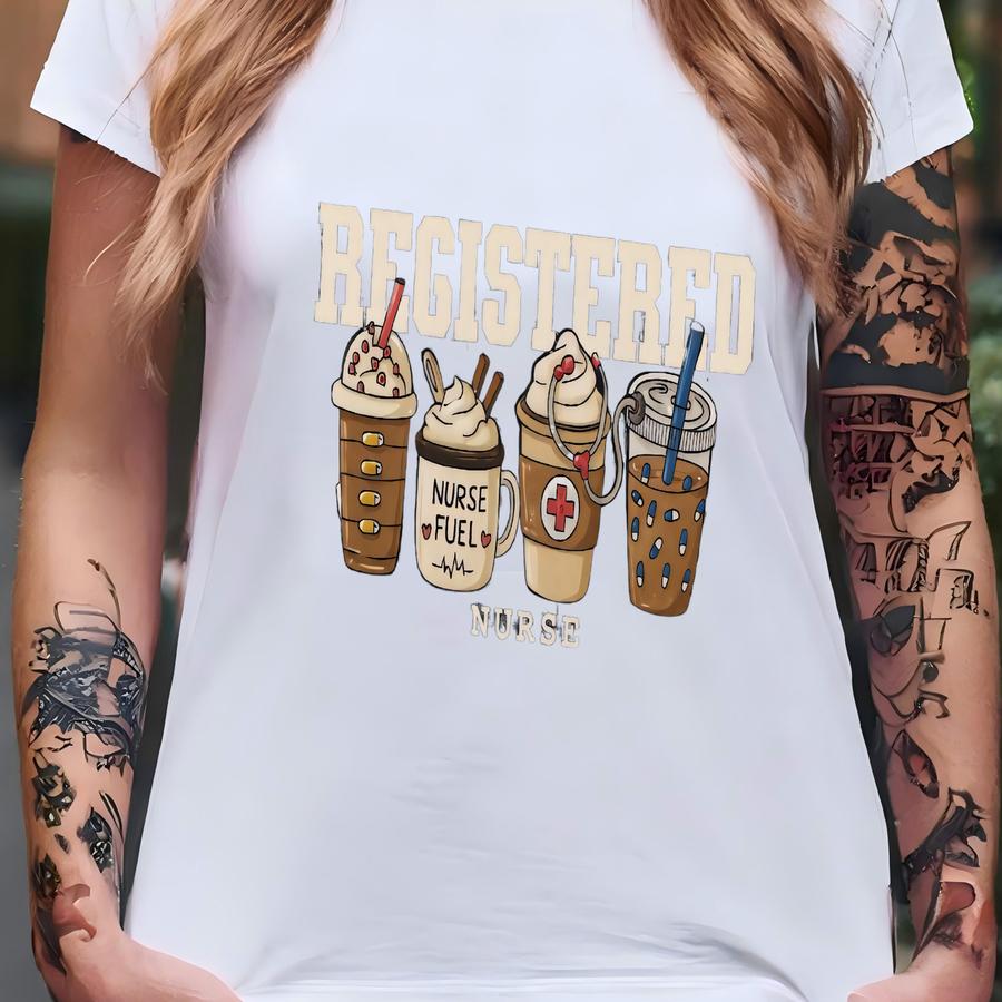 ® Registered Nurse Sweatshirt, Funny Rn Sweatshirt, Personalized Nurse Gift, Nurse Appreciation, Cute Coffee Lover Nursing Tee T-shirt