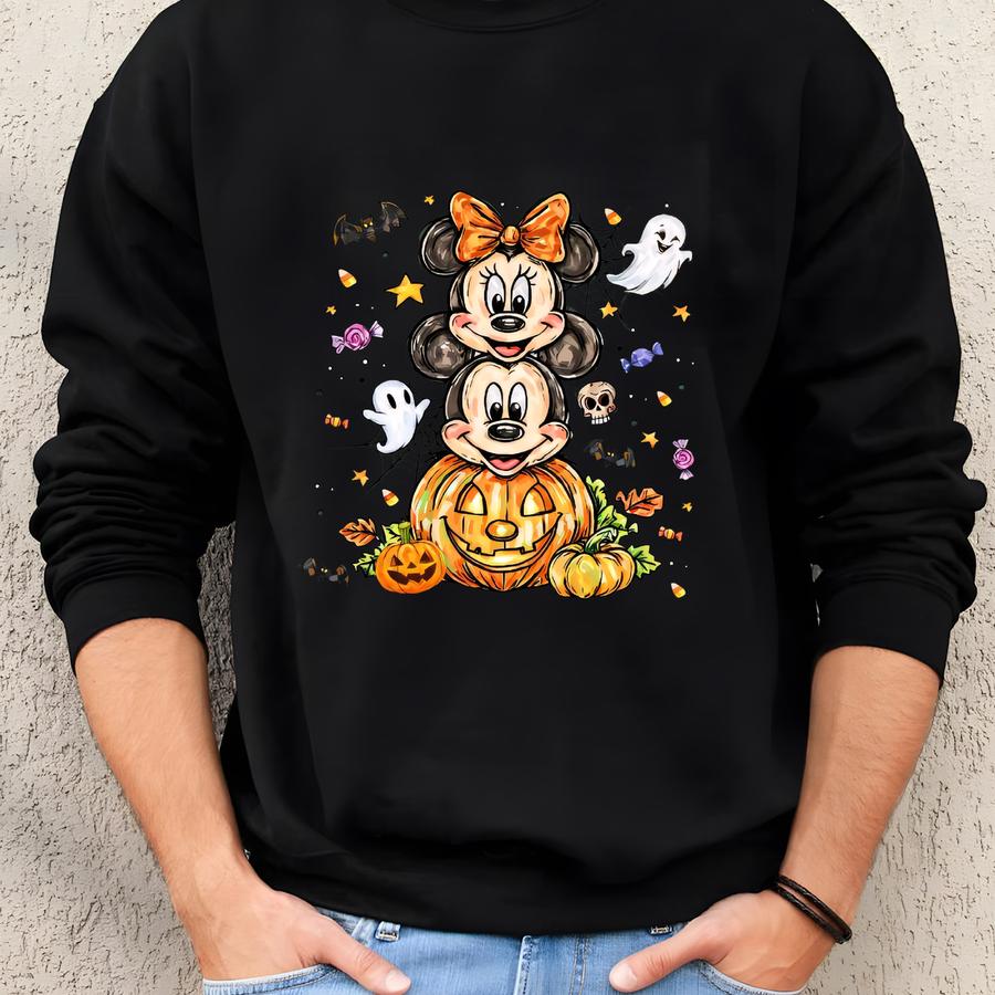 Halloween Pumpkin Kids T-shirt, Halloween Toddler Shirt, Mouse Fall Shirt, Pumpkin Spooky Season Shirt Sweatshirt