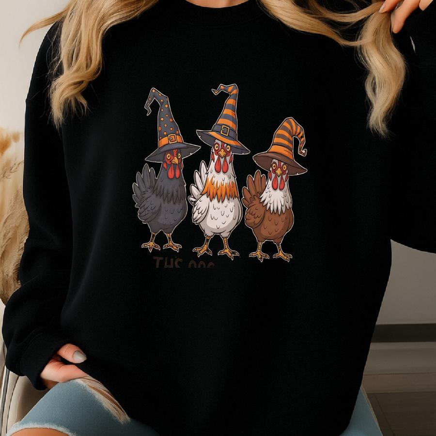 Halloween Chicken T-shirt: Coop Coven Fall Tee Sweatshirt