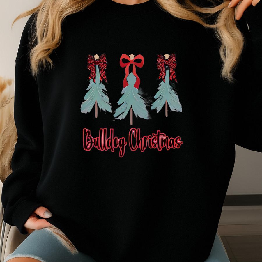 Bulldog Shirt Georgia Christmas Shirt For Women, Georgia Christmas Shirt, Christmas Tree Shirt, Christmas Sweatshirt, Christmas Gift Sweatshirt