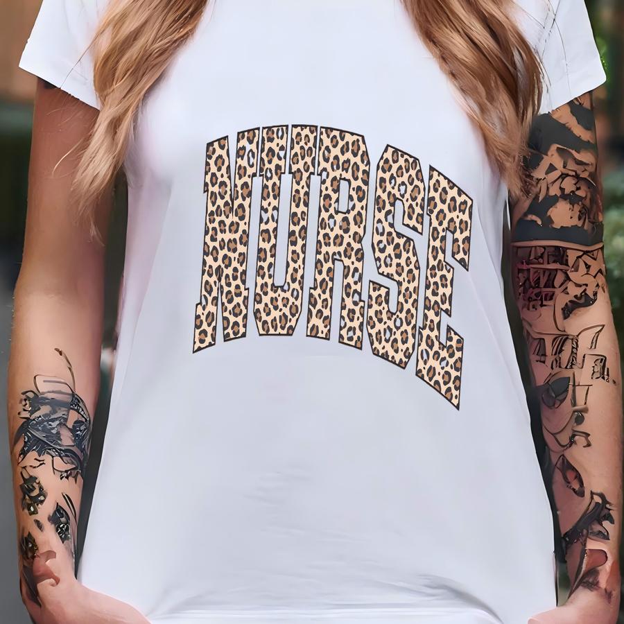 ® Leopard Nurse Shirt, Nurse Hoodie, Rn Shirt,nursing School Shirt,registered Nurse Shirt,nurse Christmas Gift,rn Leopard Tee T-shirt