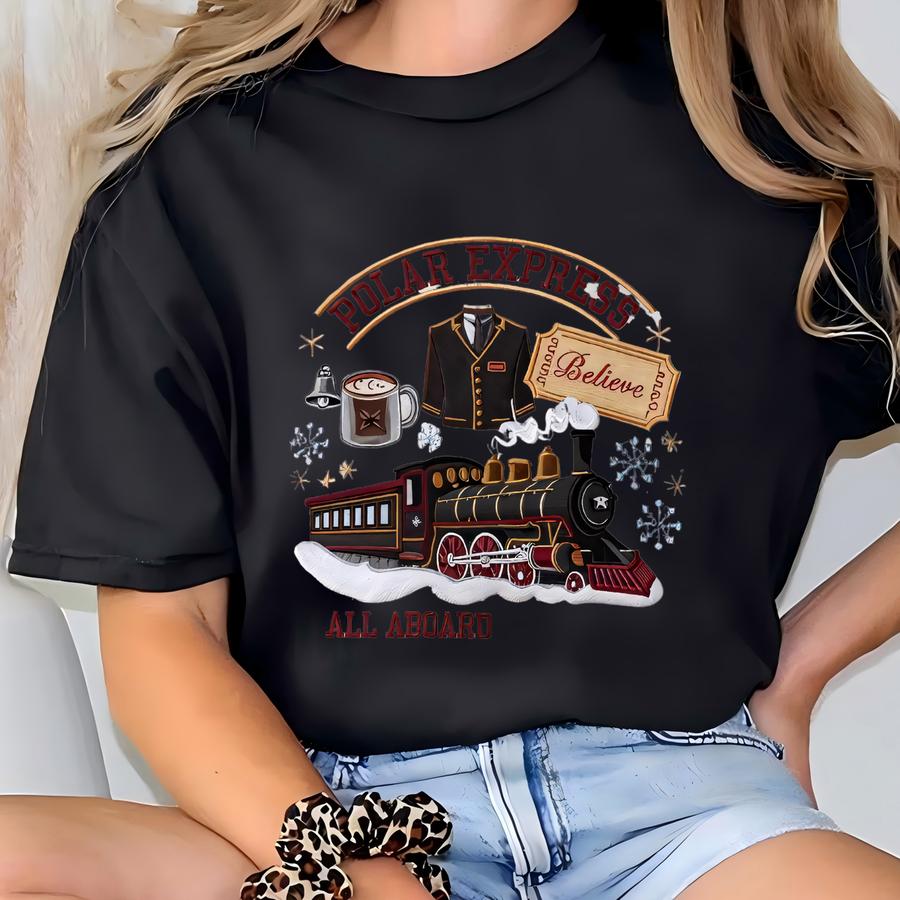 Polar Express Sweatshirt, Funny Xmas Outfit, Christmas Family Vacation Tee, Kids Christmas Apparel, Polar Express Gift T-shirt