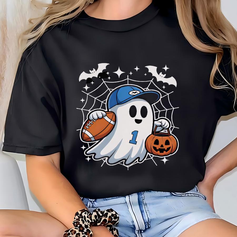 Football Ghost Toddler Sweatshirt Unisex Fit Kids Halloween Sweater Gift For Football Lover T-shirt