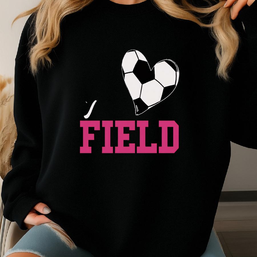 Soccer Mom Shirt My Heart Is On That Field Tshirt Gift For Women 100 % Cotton T-shirt Sweatshirt