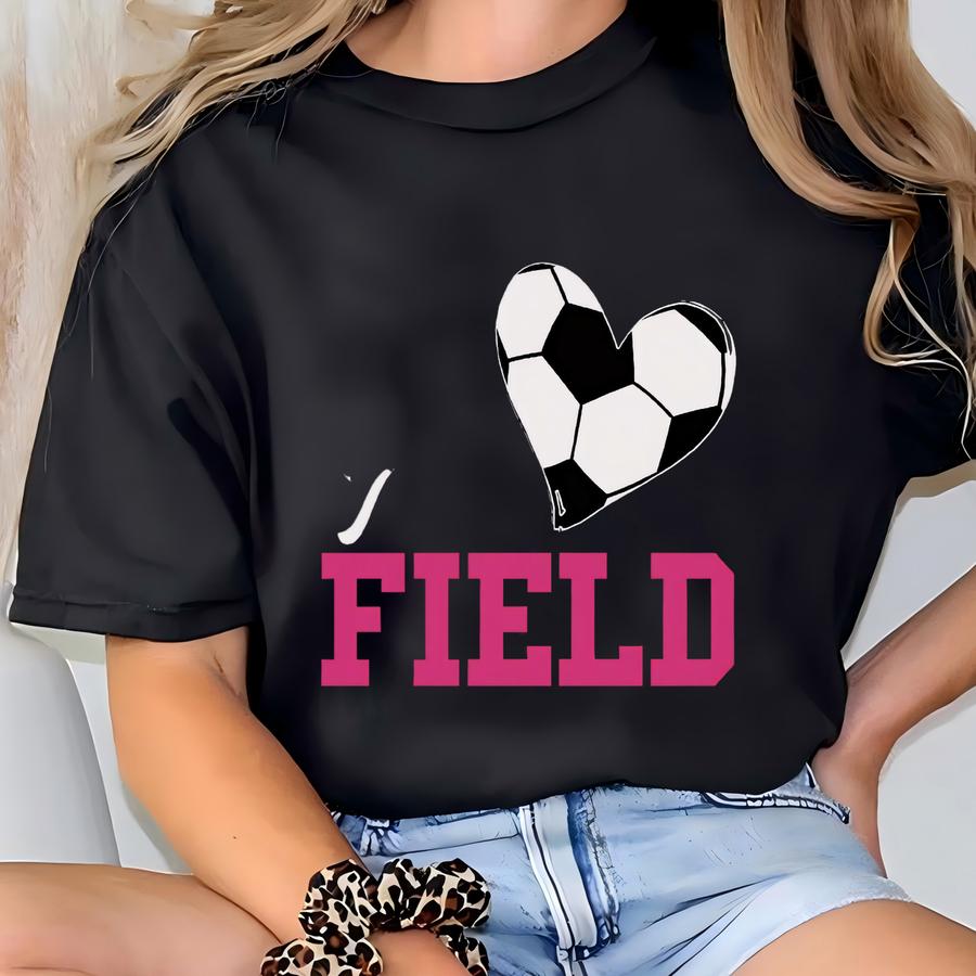 Soccer Mom Shirt My Heart Is On That Field Tshirt Gift For Women 100 % Cotton Hoodie T-shirt