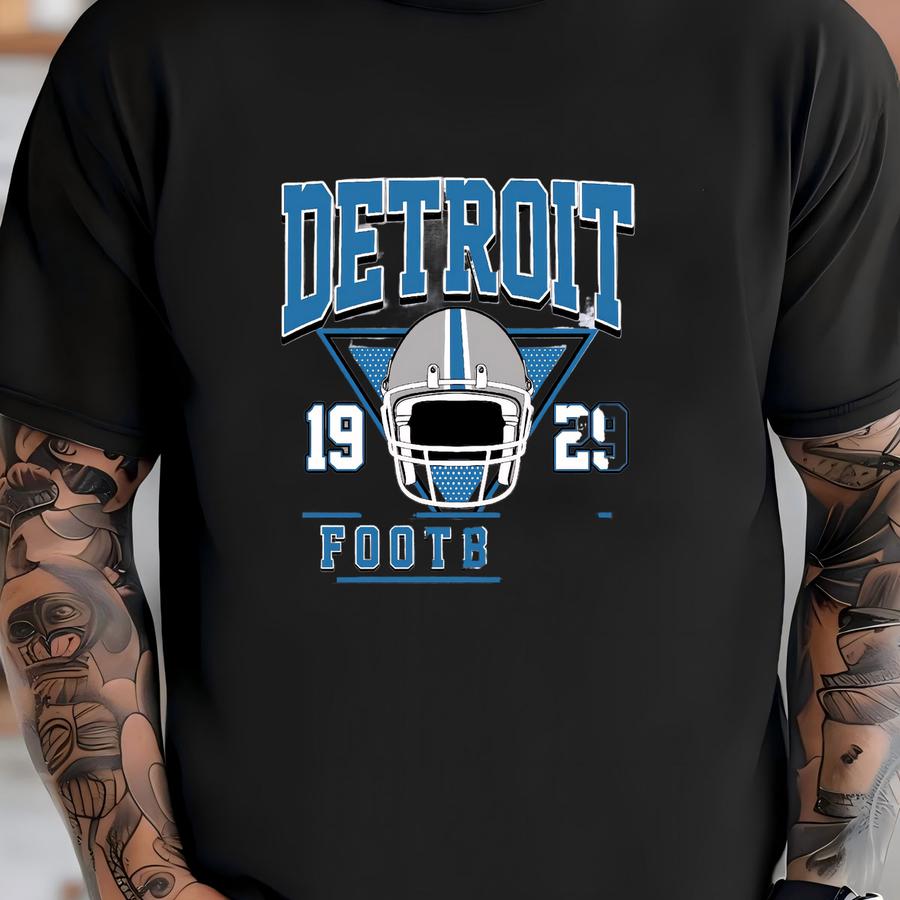 Detroit Football Sweatshirt, Detroit Football Tee, Vintage Style Football Fan, Detroit Fan Gift, Sunday Football Gift, Mascot Game Day Tee T-shirt