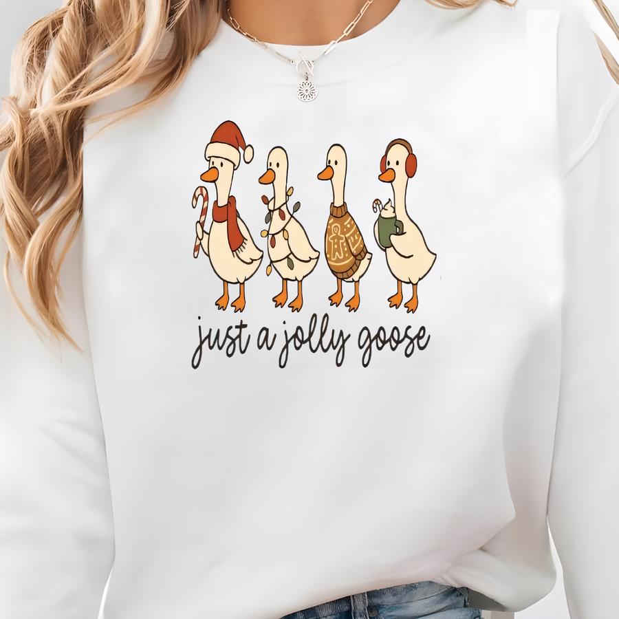 Jolly Goose Christmas Shirt: Funny Holiday Graphic Tee Sweatshirt Jolly Goose Christmas Shirt: Funny Holiday Graphic Tee Sweatshirt