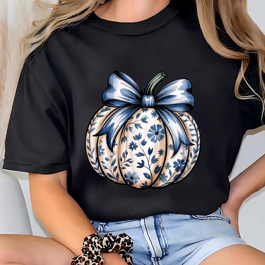 Fall Floral Pumpkin Halloween Shirt, Halloween Floral Lover Shirt, Fall Pumpkin Shirt Haunted Garden Pumpkin Shirt Pumpkin Long Sve Shirt T-shirt