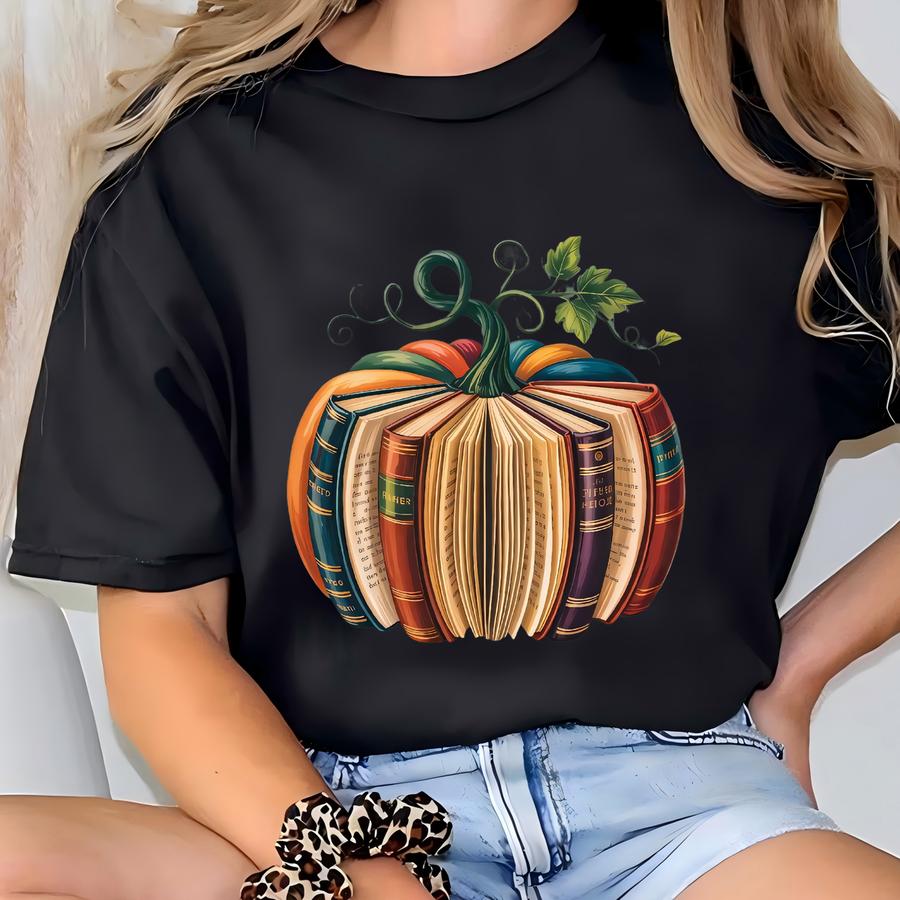 Halloween Book Lover Shirt, Fall Book Pumpkin Halloween Shirt, Pumpkin Book Shirt, Fall Bookish Shirt, Pumpkin Sweater, Fall Shirt, Spooky T-shirt