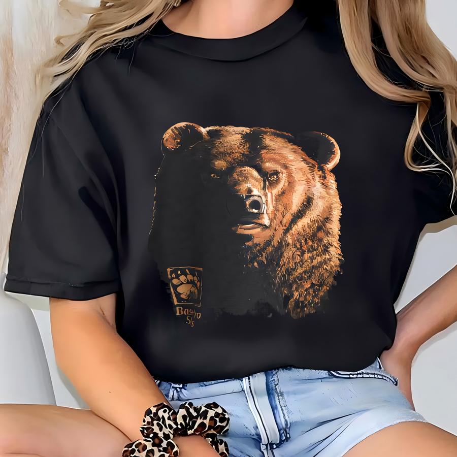 Vintage Grizzly Bear Black Sweatshirt Medium Grizzly Bear Head Graphics Printed Pullover Animal Wildlife Jumper Bear Habitat Sweater Size M T-shirt