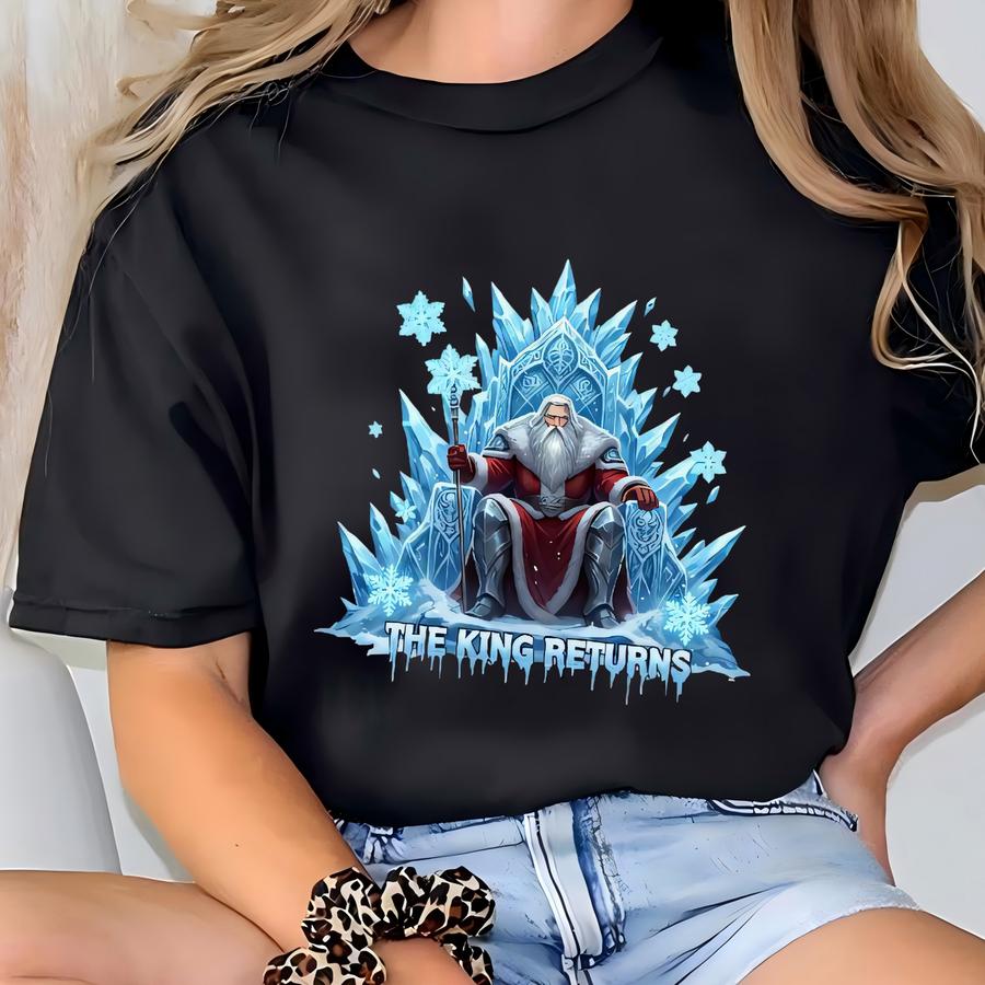 The King Returns Sweatshirt, Ice Throne Winter Hoodie, Frost Monarch Crewneck, Gothic King Gift T-shirt