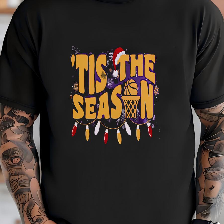 Christmas Los Angeles Basketball Unisex Apparel, Mens Womens Hoodies/crewneck Sweatshirts/hoodies, Sports Fan Gift, Tis The Season T-shirt