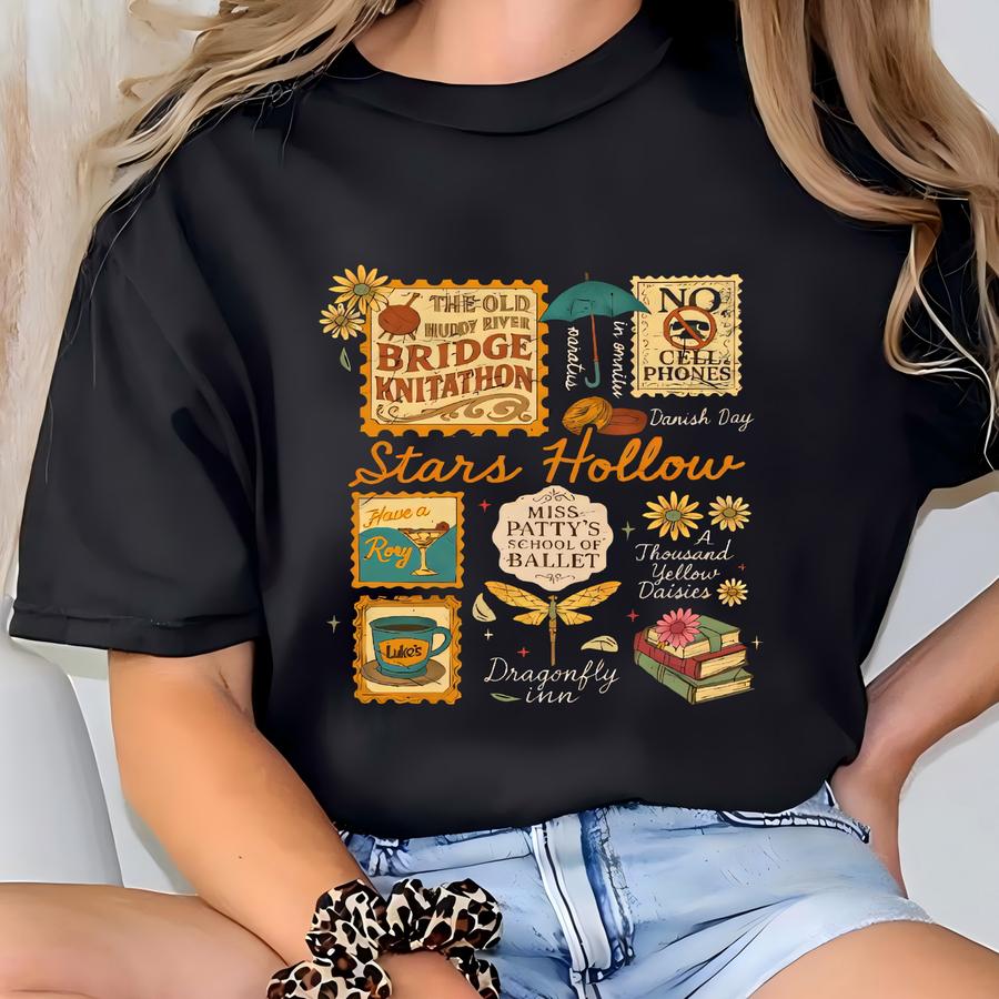 Stars Hollow Fall 2-sided Shirt, Stars Hollow Autumn Festival Shirt, Vintage Stars Hollow Shirt, Luke's Diner Coffee Shirt T-shirt