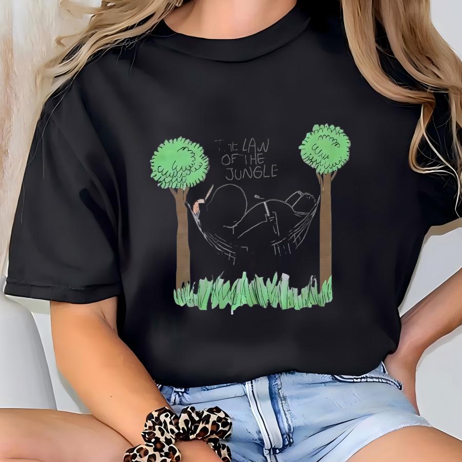 Vintage 90’s The Law Of The Jungle No Mowing Funny Hippopotamus Hippo Shirt Sz L T-shirt