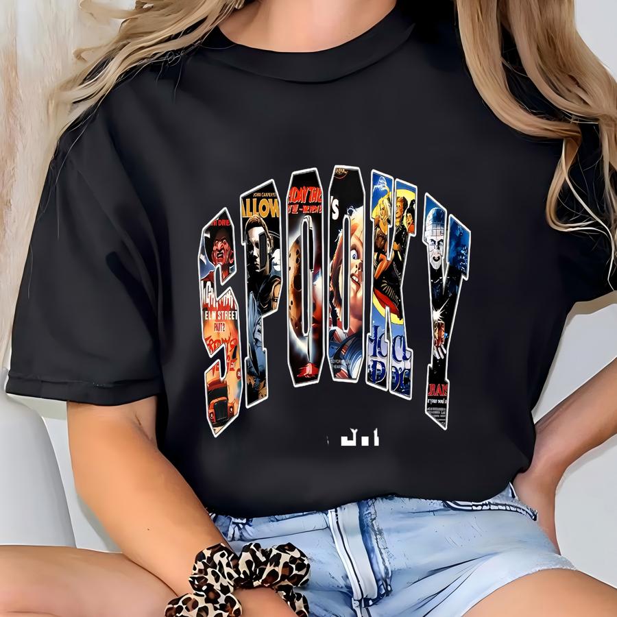 Spooky Season Sweatshirt, Halloween Crewneck, Ghost Pumpkin Sweater For Women, Cute Fall Sweater, Gift For Halloween, Spooky Crewneck T-shirt