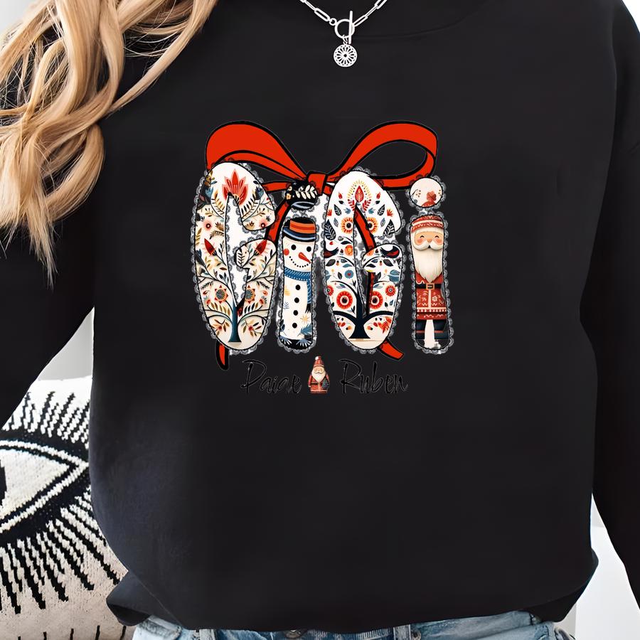 Gigi Ornament With Grandkids Names, Christmas Gift For Grandparents, Personalized Gigi Ornament Gift, Grandma Ornament, Gift For Gigi To Be Sweatshirt