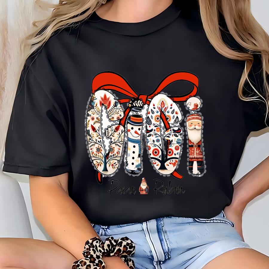 Gigi Ornament With Grandkids Names, Christmas Gift For Grandparents, Personalized Gigi Ornament Gift, Grandma Ornament, Gift For Gigi To Be T-shirt