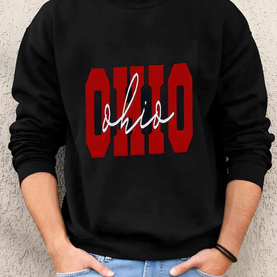 Unisex Ohio Football Fan Game Day Shirt, College Football Game Day Hoodie, Ohio Football Sweatshirt, Youth Ohio Minimal Sunday Football Tee Sweatshirt