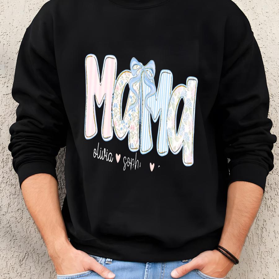 Custom Name Mama Shirt, Gift For Mama, Personalized Mama Tshirt, New Mom Gift Sweatshirt